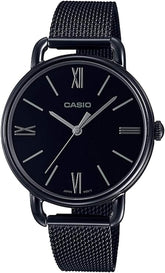 Casio, Women’s Watch Analog, Black Dial Black Stainless Steel Band, LTP-E414MB-1ADF